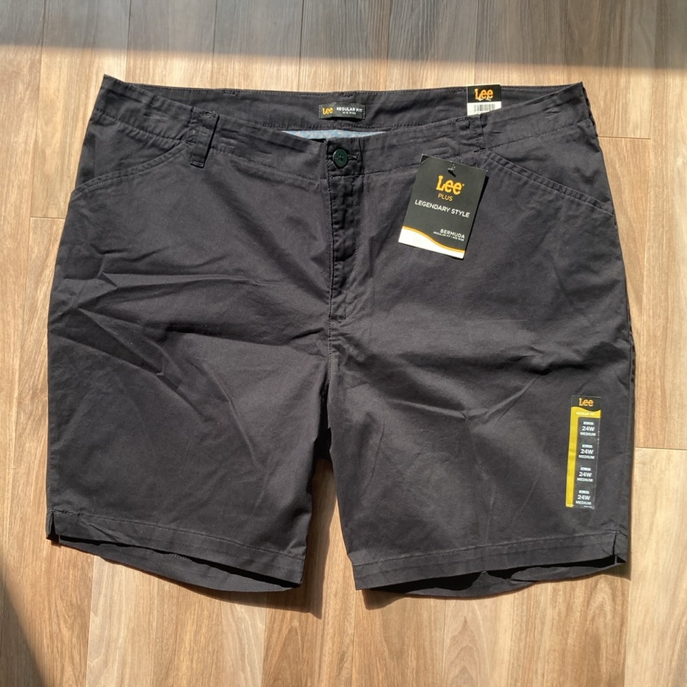 Lee black midrise Bermuda short regular fit legendary Style size 24W - Picture 14 of 17